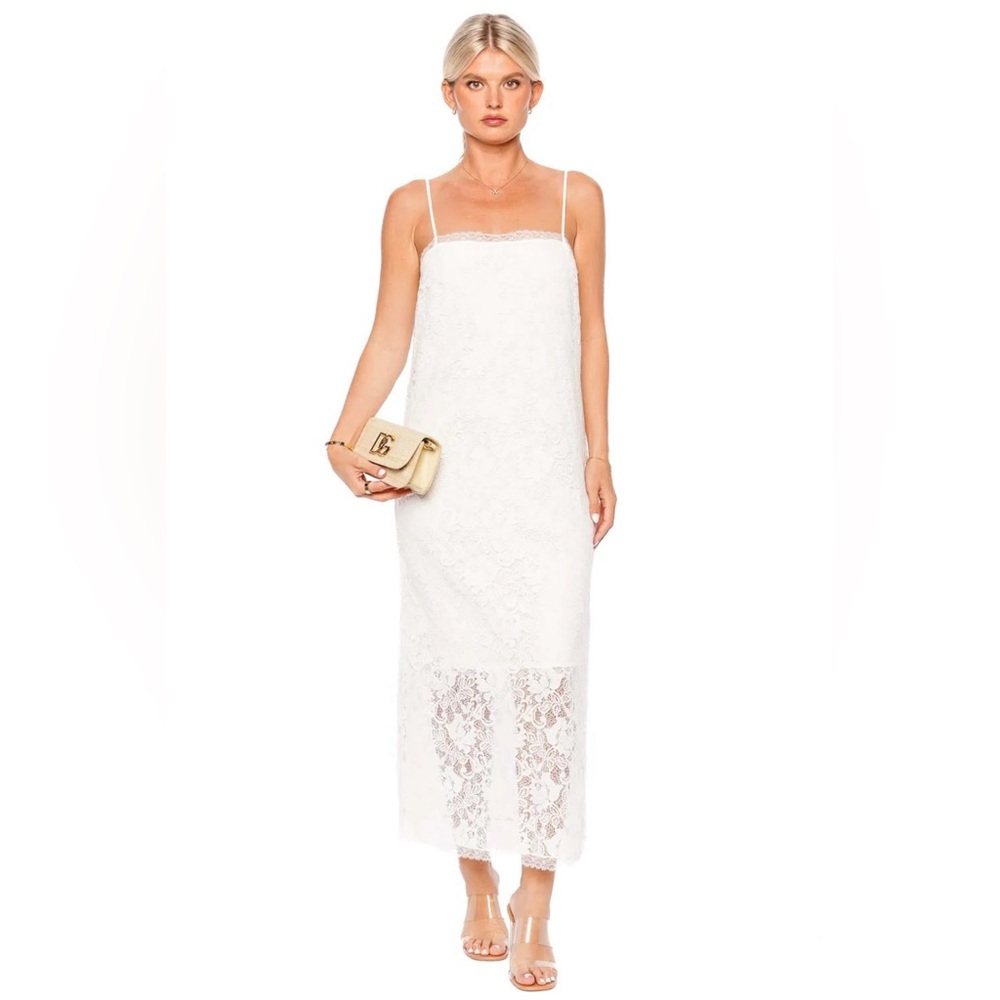 Zimmermann ivory lace midi dress size 1 (2-4)